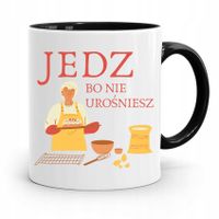 Kubek Czarny Dzień Babci Jedz Bo Nie Urośniesz Z Nadrukiem Ze Zdjęciem