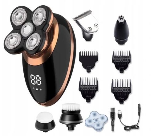 Golarka Męska 5W1 Maszynka do Golenia Brody, Włosów i Głowy - Trymer Alpha na Arena.pl