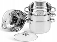 GARNEK do Gotowania Na PARZE Parę Parowar 5el 5L 24cm INDUKCJA Gaz 9245