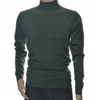 Sweter męski ze stójką z półgolfem półgolf z wełny wełniany M khaki 1701