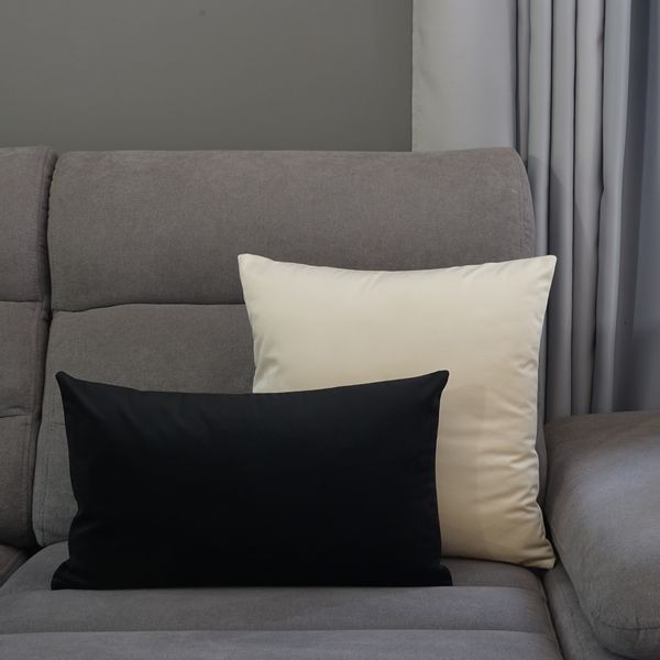 Poszewka BIAŁA poduszka ECRU aksamitna ozdobna dekoracyjna 40X60CM zdjęcie 6