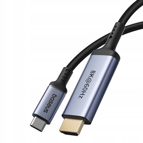 BASEUS KABEL USB C/HDMI 8K 60Hz UHD THUNDERBOLT ADAPTER MOCNY PRZEWÓD 1,5m zdjęcie 9