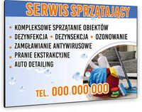 TABLICZKA REKLAMOWA szyld z dibondu nadruk 40x30 cm SERWIS SPRZĄTAJĄCY