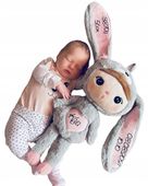 Szaro-różowy Królik Metoo 50 cm - Lalka Metoo z imieniem dziecka