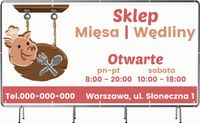 BANER REKLAMOWY oczkowany 200x100cm projekt w cenie SKLEP MIĘSNY WĘDLINY