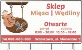 BANER REKLAMOWY oczkowany 200x100cm projekt w cenie SKLEP MIĘSNY WĘDLINY