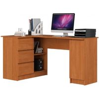 Biurko narożne, biurowe, lewe, SOREN Plus, 155x85x77, olcha | TYLETEGOTU
