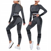 KOMPLET bezszwowy top sportowy legginsy fitness L