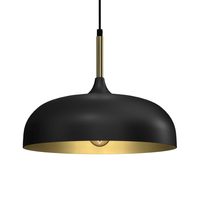 Metalowa lampa wisząca Lincoln okrągła czarna złota