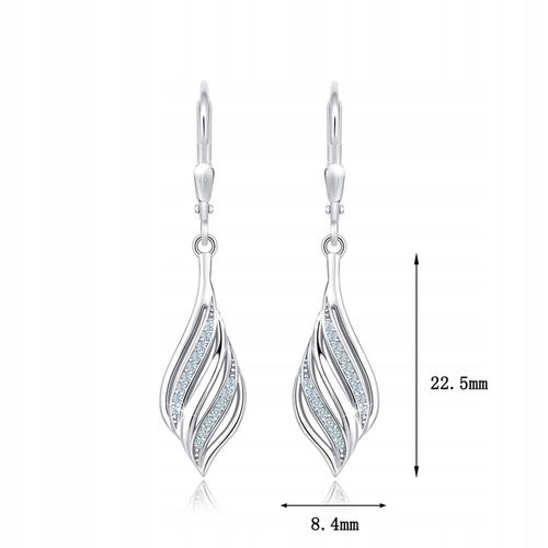 Kolczyki Srebrne wiszące Rodowane SREBRO PRÓBA 925 GRAWER na WALENTYNKI na Arena.pl