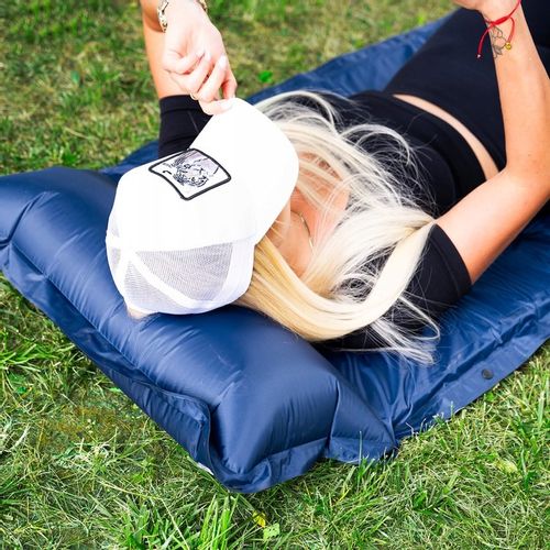 MATA SAMOPOMPUJĄCA TURYSTYCZNA Z PODUSZKĄ 193 cm KARIMATA MATERAC GRUBA na Arena.pl