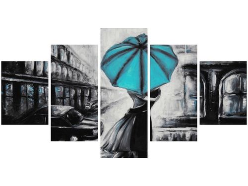 80CM 150CM OBRAZ 5 ELEM ZAKOCHANI TURKUS ŚCIENNY na Arena.pl