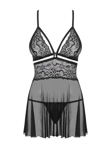 Bielizna-838-Bab-1 Babydoll I Stringi Czarna  S/M na Arena.pl