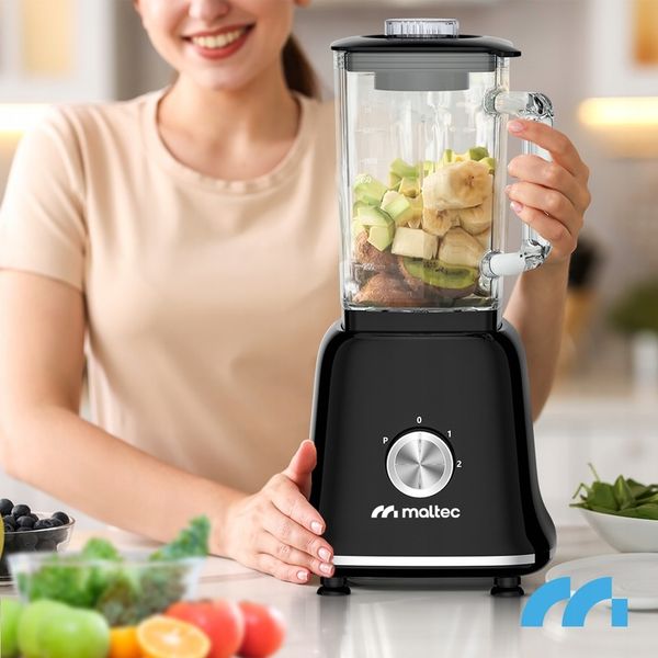 BLENDER KIELICHOWY SZKLANY DO KOKTAJLI SMOOTHIE MŁYNEK 2 BIDONY DUŻY 1600ML zdjęcie 3