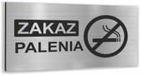 Tabliczka SREBRNA aluminiowa ZAKAZ WSTĘPU NADRUK UV Tablica informacyjna