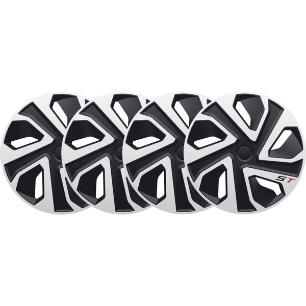 4x Kołpak 15 ST SILVER BLACK SREBRNO CZARNE TUNING zdjęcie 2