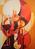Plakat 50x70cm Wieczorne Gdybanie przy Winie