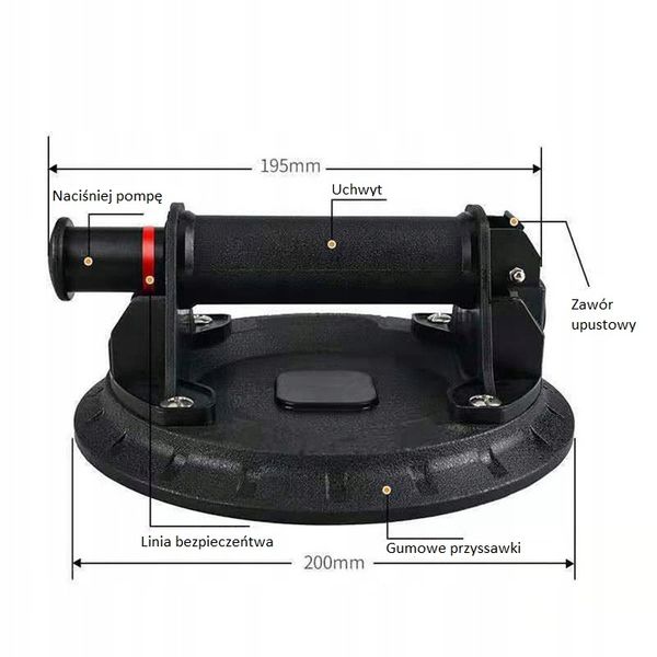 8 CALI UCHWYT PRZYSSAWKA DO SZYB GLAZURY PŁYTEK zdjęcie 2