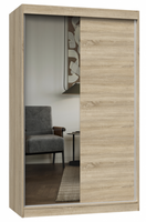 Nowoczesna Szafa Przesuwna z Lustrem 120 cm Sonoma IGNA TS - 2 Kolory