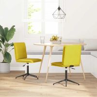 Krzesła stołowe, 2 szt., żółte, obite aksamitem