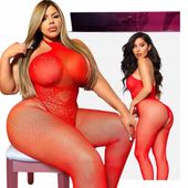 Sexy bielizna erotyczna komplet otwarty bodystocking PLUS SIZE XL XXL