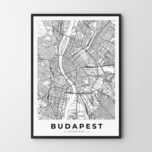 Plakat Budapeszt mapa plan miasta 50x70 cm na Arena.pl