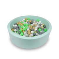 Suchy basen 110x30cm miętowy z piłeczkami 400szt (seledynowe, białe, przezroczyste, perłowe, beżowe, szare)