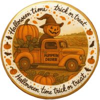 CIASTKO LUKROWANE PAMPKIN DRIVER NO.1 ROZ.S KOŁO JESIEŃ RĘCZNIE ROBIONE