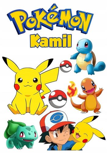 Wydruk CUKROWY POKEMON PIKACHU zestaw POSTACI na Arena.pl