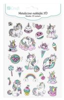 METALICZNE NAKLEJKI 3D - JEDNOROŻCE, 23 SZT DP CRAFT