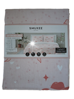 Komplet pościeli Smukee kołdra 160cm x 200 kokardki i serca Różowa