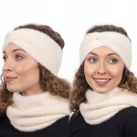 ALPAKA Kremowa Opaska na głowę Damska Opaska na uszy Ciepła Piękna