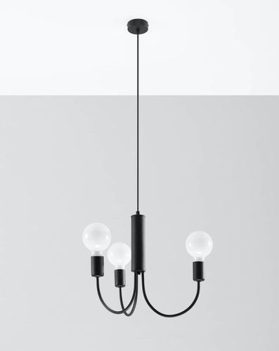 LAMPA wisząca SL.0856 świecznikowa OPRAWA metalowy zwis czarny na Arena.pl