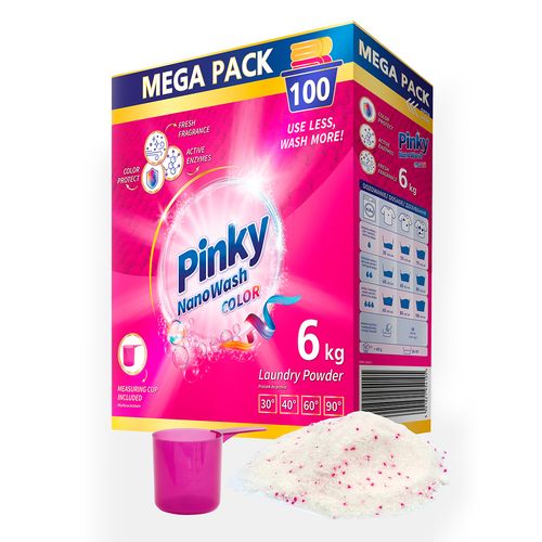 Proszek do prania tkanin kolorowych 100 prań 6kg - NanoWash Color PINKY na Arena.pl