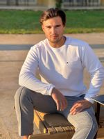 Sweter męski biały Amir Rozmiar - XXL