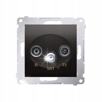 SIMON 54 GNIAZDO ANTENOWE RTV-SAT DASK.01/49 CZARNY MAT
