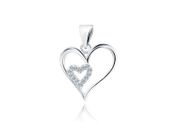 RODOWANY SREBRNY WISIOREK SERCE HEART CYRKONIE