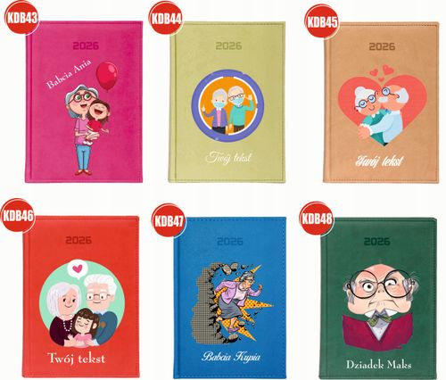 KALENDARZ A5 2026 DZIENNY terminarz Z NADRUKIEM na dzień babci planer na Arena.pl