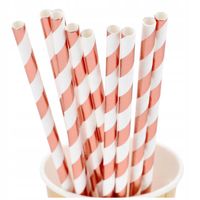 Słomki Rurki Jednorazowe Do Napojów Drinków Słomka 10szt Papierowe Ozdobne
