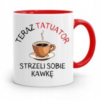 Dla Tatuażystki Tatuażysty Kubek Czerwony Prezent Z Nadrukiem Ze Zdjęciem