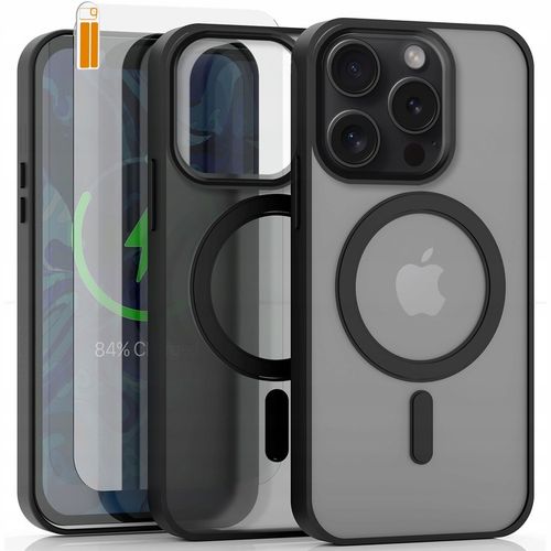 Etui Magsafe Do Apple iPhone 15 Pro (Czarne Matowe, Wzmacniane) + Szkło 9h na Arena.pl