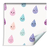 Tapeta Dla Dzieci - Kolorowe Wesołe Kropelki