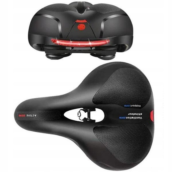 SIODEŁKO ROWEROWE ŻELOWE SZEROKIE MIĘKKIE WYGODNE Z LAMPKĄ ROWEROWĄ ROWER zdjęcie 11