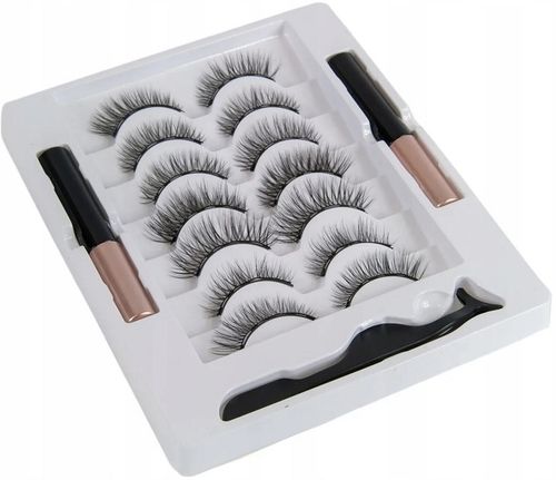 Rzęsy Magnetyczne 7 Par + Pęseta + 2 x Eyeliner na Arena.pl
