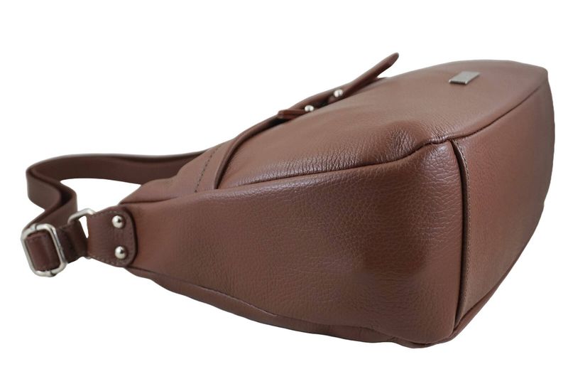 Pojemna torebka na ramię z kieszenią - Brązowa zdjęcie 5