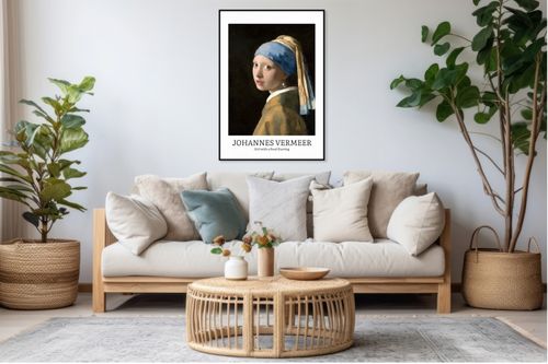 Plakat 60x80cm Design Girl with a Pearl, Vermeer Vintage do Salonu na Arena.pl