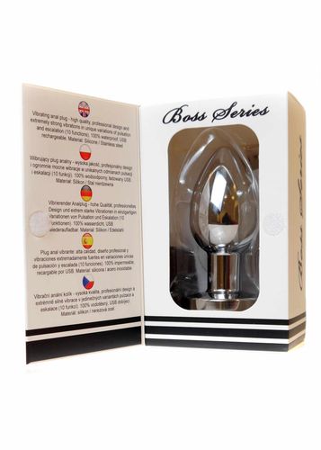 stymulator rechargeable butt plug vibrator usb 10 functions   silver na Arena.pl