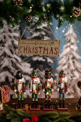 ŚWIĄTECZNE FIGURKI DZIADEK DO ORZECHÓW DUŻY DREWNIANY OZDOBA NA PODSTAWCE na Arena.pl