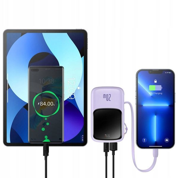 Bateria zewnętrzna Powerbank BASEUS 10000mAh PD 20W z kablem do Lightning zdjęcie 10