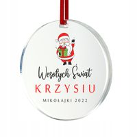 ZAWIESZKA ŚWIĄTECZNA BOMBKA NA CHOINKĘ + ZDJĘCIE KOLOROWY NADRUK